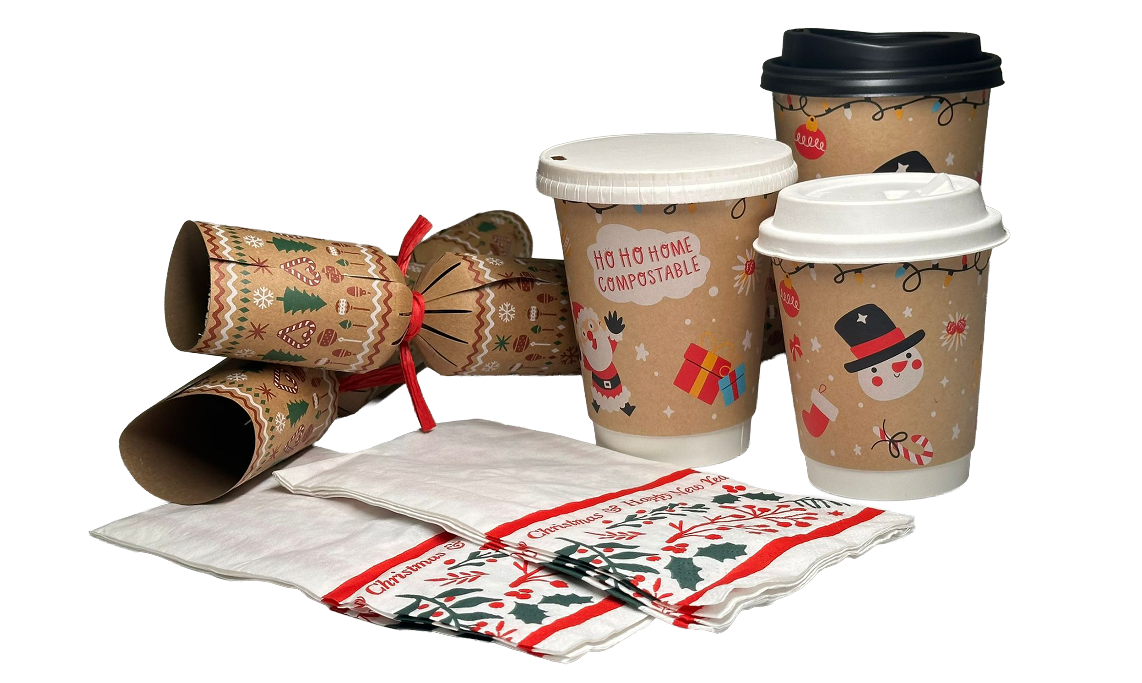 image of our compostable Christmas products 